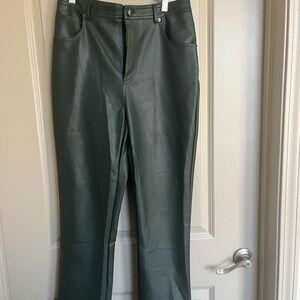 Women's Green Leather Pants